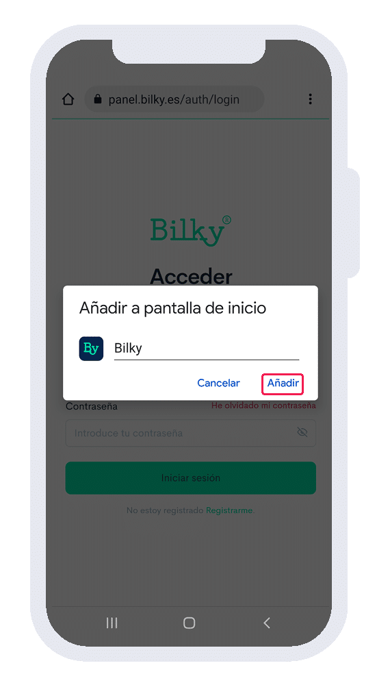 ¿Cómo crear un acceso directo (app) a Bilky con tu móvil? (Android)