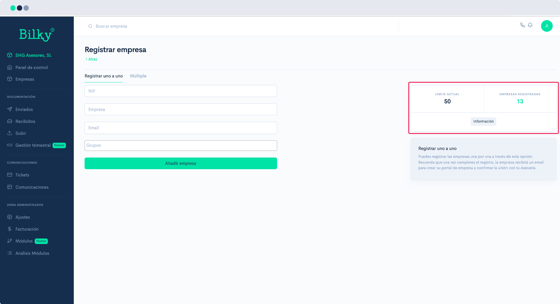 When I register a company, it tells me that I have reached the limit, what can I do?