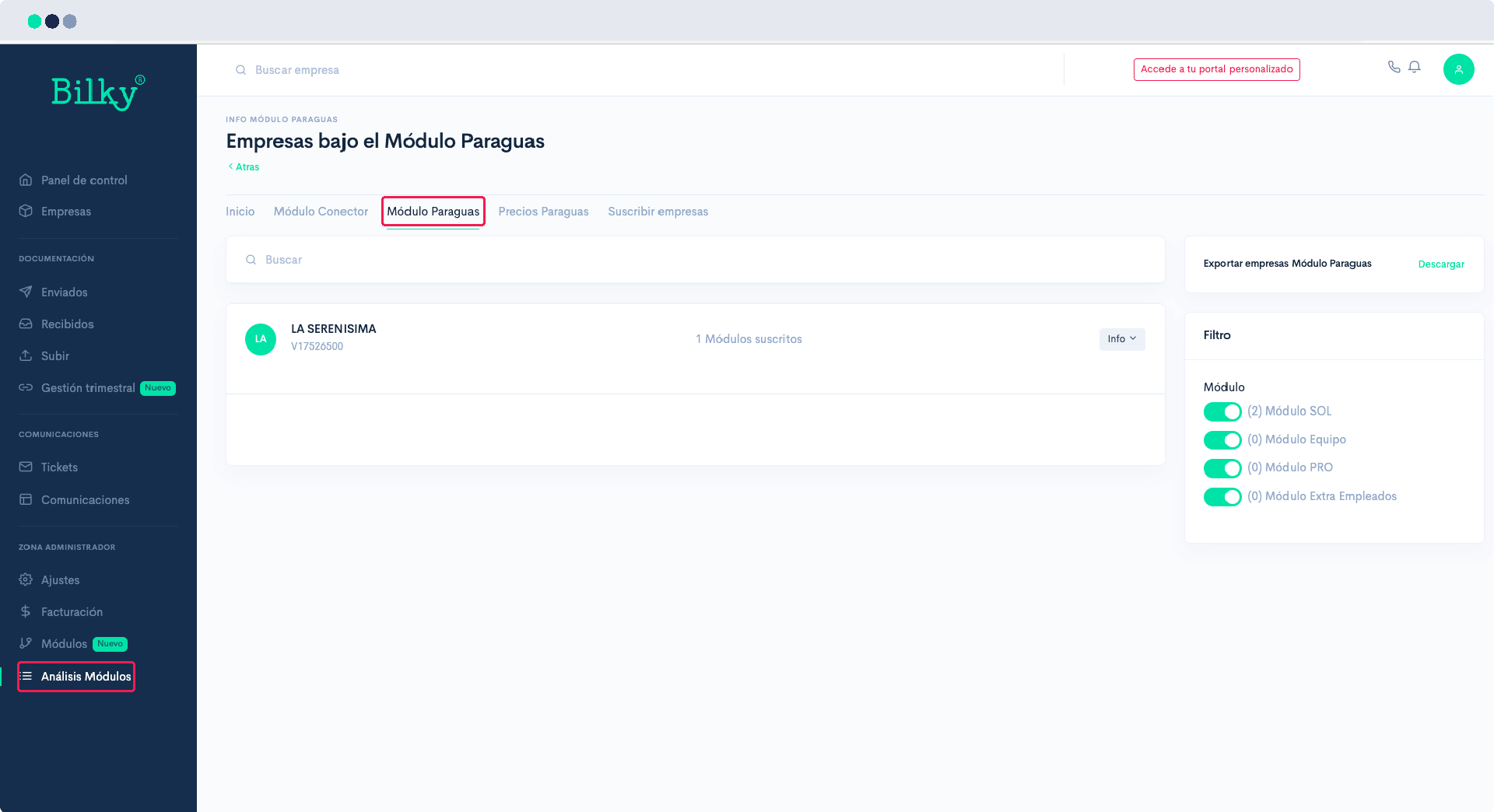 Umbrella Plan: What is it, how do I take charge, where do I see the modules contracted by my clients?