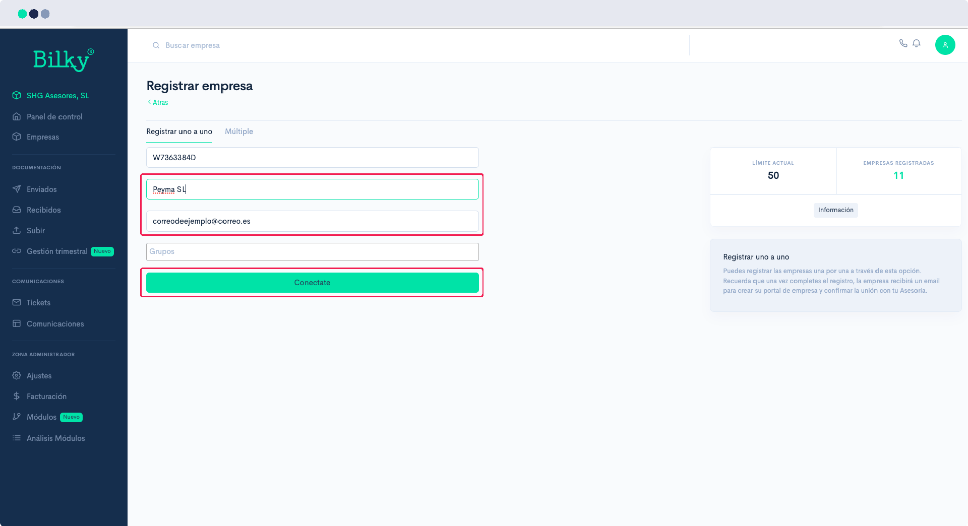 ¿Cómo reactivo a una empresa que está desasociada?