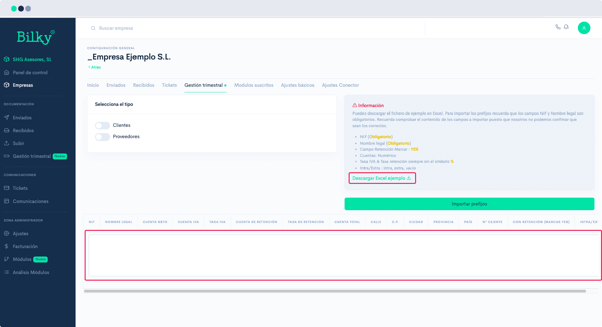 Cómo importar el Plan Contable y Prefijos (ficha de clientes y proveedores) de mi cliente