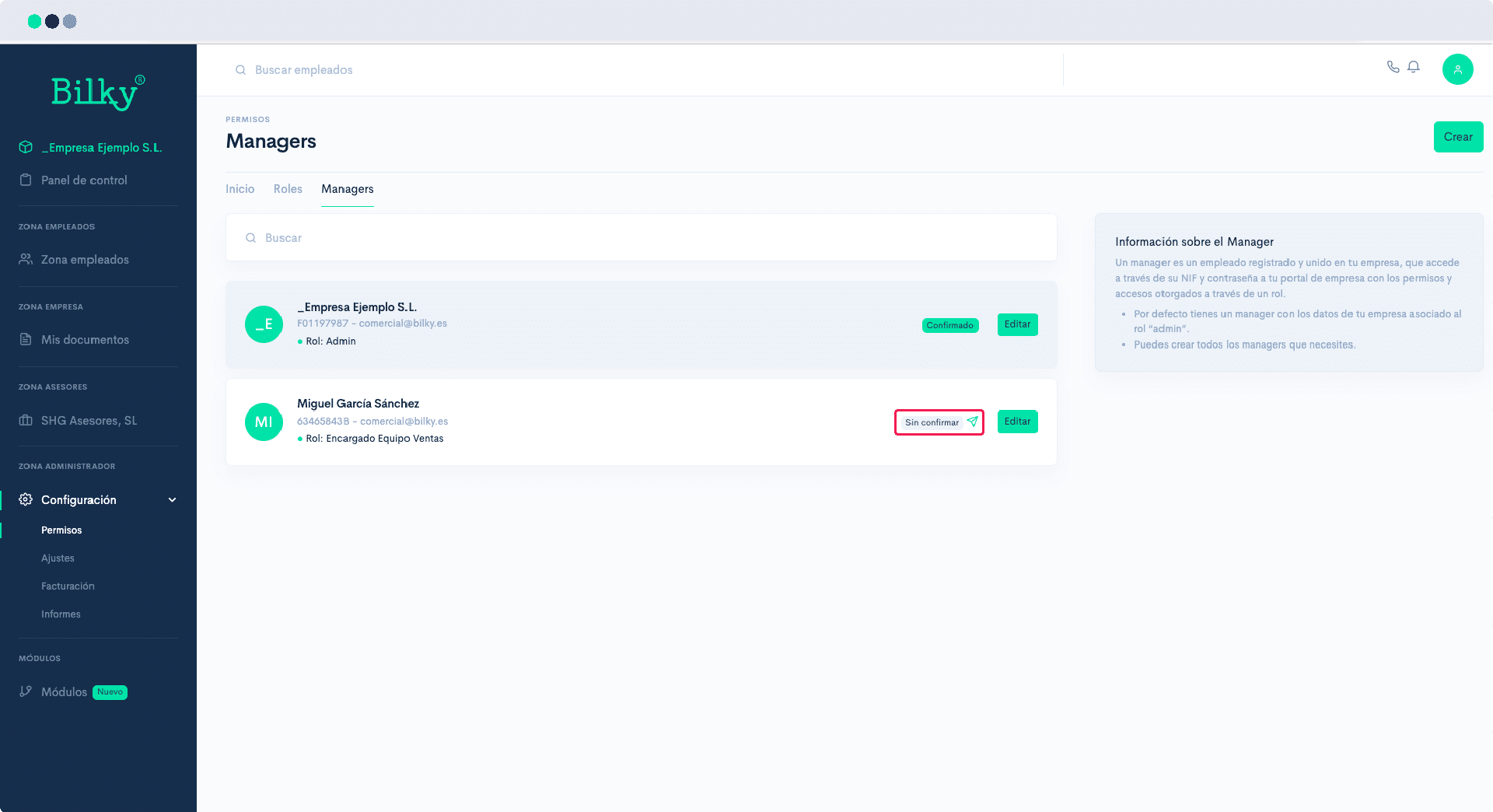 How can I create specific accesses for the Middle Managers of my company?