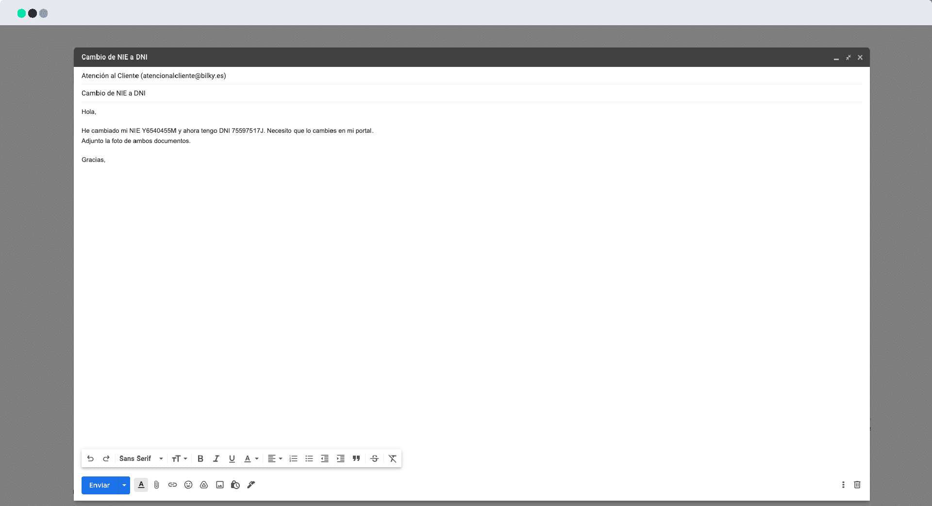 He cambiado de NIE a DNI. ¿Cómo puedo cambiarlo en mi portal?