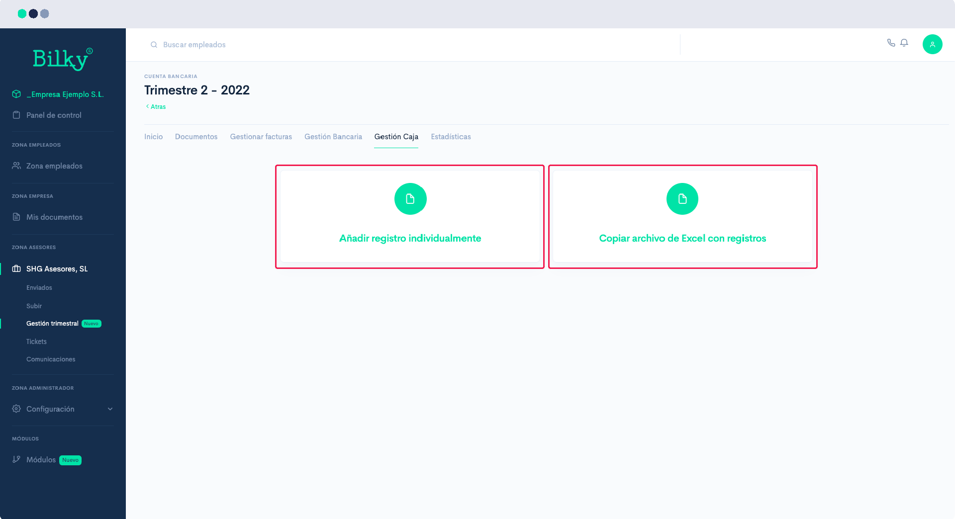 ¿Cómo puedo añadir los movimientos de Caja para mi Asesor?